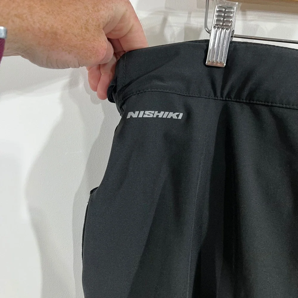 Nishiki Mens Black Mountain Biking Shorts Size Large Adjustable Waist MTB Trail